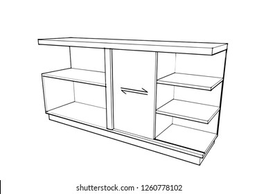 show case cabinet sketch design