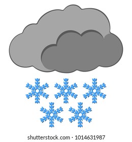 Show with Cloud Icon. Weather label for Web on white background. Vector Illustration.