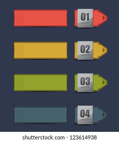 Show colorful ribbon products design, vector illustration  / numbered banners