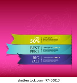 Show colorful ribbon promotional products design, vector illustration