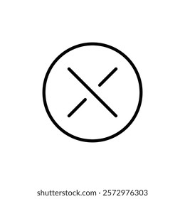 Show cross icon flat editable icon mark