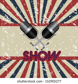 show design over grunge background vector illustration