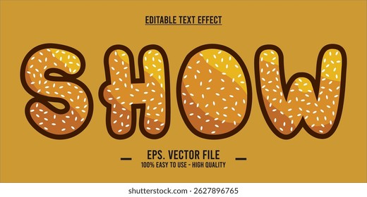 SHOW - Editable Bread Font with Sesame Seed Effect