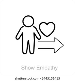 Show Empathy and empathy icon concept