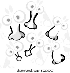 Show examples of various shapes and sizes of noses