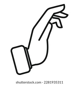 Show finger icon outline vector. Hold gesture. Thumb touch