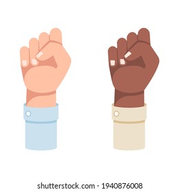 Show fist, black lives matter vector illustration isolated on white background