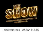 Show font set collection, letters and numbers symbol. Vector illustration