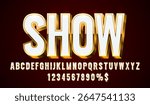 Show font set collection, letters and numbers symbol. Vector illustration