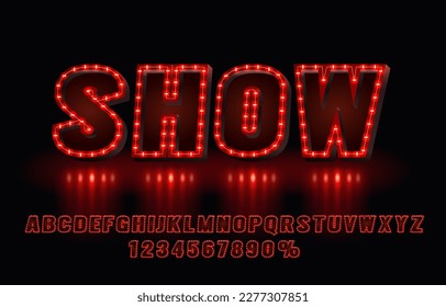 Show font set collection, letters and numbers symbol. Vector illustration