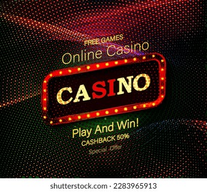 Show font set collection, letters and numbers symbol. Vector illustration. Casino banner for online casinos.