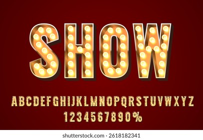 Show font set collection, letters and numbers symbol. Vector illustration