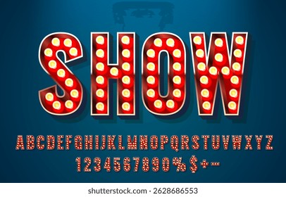 Show font set collection, letters and numbers symbol. Vector illustration