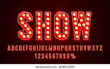 Show font set collection, letters and numbers symbol. Vector illustration