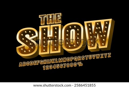 Show font set collection, letters and numbers symbol. Vector illustration