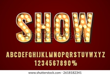 Show font set collection, letters and numbers symbol. Vector illustration