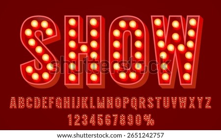 Show font set collection, letters and numbers symbol. Vector illustration