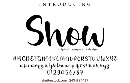 Show Font Stylish brush painted an uppercase vector letters, alphabet, typeface