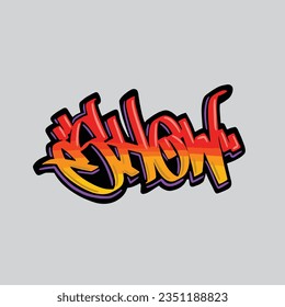 Graffiti-Vektorschild-Buchstabenkombination Text Street Art anzeigen