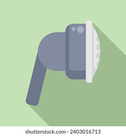 Show head hose icon flat vector. Spa bathtub. Metal rain flush