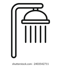 Show head hose icon outline vector. Spa bathtub. Metal rain flush