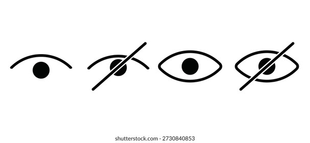 Show and hide eye visibility icons for privacy, password and UI