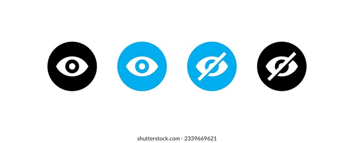 Show, hide icon, password show, password hide icon vector.