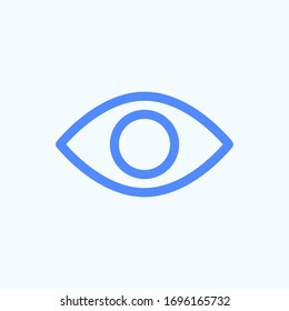 Das Symbol für das Webseitendesign anzeigen und ausblenden. Runde und dünne Linie Symbol des Auges.
