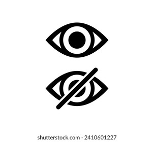 Show and hide icons for apps and websites, Visible and secret password icon