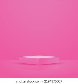 
Show or highlight a product on a 3d stage on a pink background