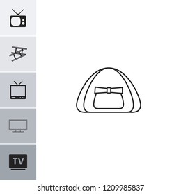 Show icon. collection of 6 show filled and outline icons such as tv, camera tape. editable show icons for web and mobile.