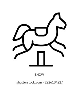 show icon. Line Art Style Design Isolated On White Background