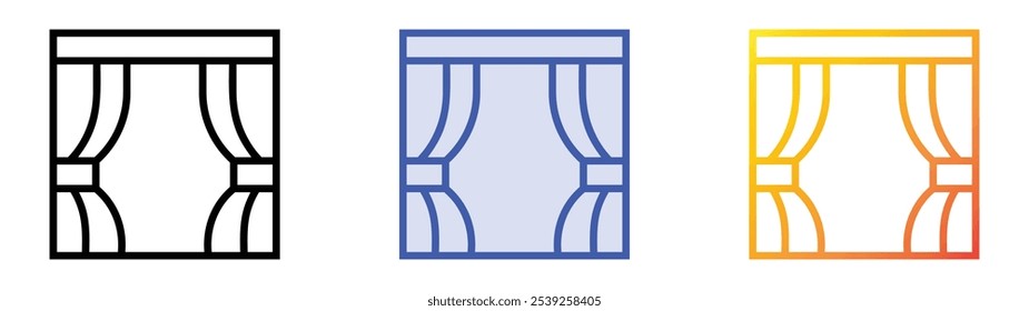 show icon. Linear, Blue Fill and Gradient Style Design Isolated On White Background