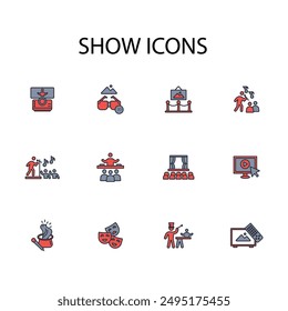 show icon set.vector.Editable stroke.linear style sign for use web design,logo.Symbol illustration.