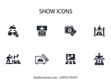 show icon set.vector.Editable stroke.linear style sign for use web design,logo.Symbol illustration.