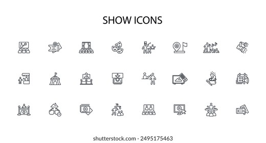 show icon set.vector.Editable stroke.linear style sign for use web design,logo.Symbol illustration.