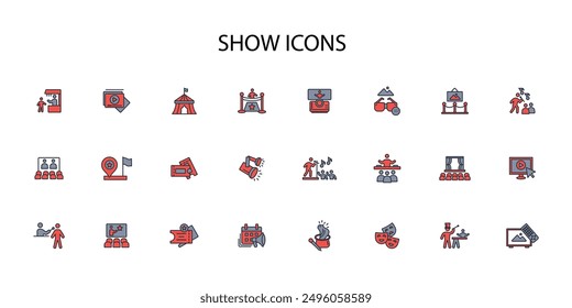 show icon set.vector.Editable stroke.linear style sign for use web design,logo.Symbol illustration.