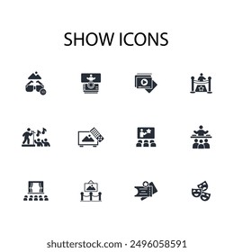 show icon set.vector.Editable stroke.linear style sign for use web design,logo.Symbol illustration.