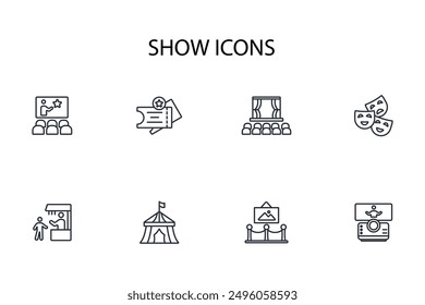 show icon set.vector.Editable stroke.linear style sign for use web design,logo.Symbol illustration.