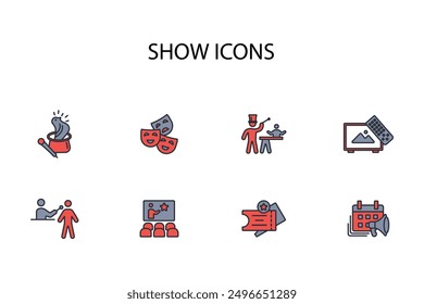 show icon set.vector.Editable stroke.linear style sign for use web design,logo.Symbol illustration.