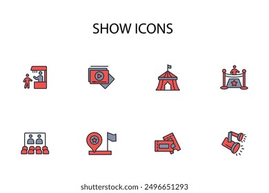 show icon set.vector.Editable stroke.linear style sign for use web design,logo.Symbol illustration.