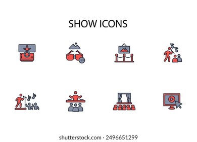 show icon set.vector.Editable stroke.linear style sign for use web design,logo.Symbol illustration.