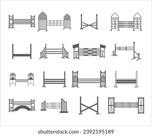 EPS anzeigen, EPS-Springen anzeigen, Reitklammer-Clipart-Kunst, EPS-Poles,