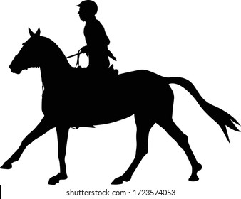 show jumping dressage woman on horse black silhouette
