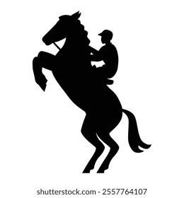 Show Jumping Horse Silhouette Icon for Equestrian and Sports Themes