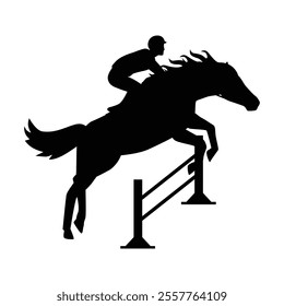 Show Jumping Horse Silhouette Icon for Equestrian and Sports Themes