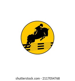 Show jumping vector illustration icon Logo Template design