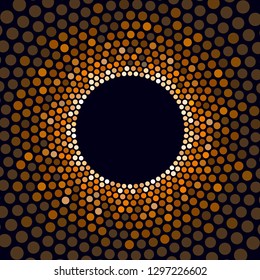 Show light circle golden background. Vector illustration
