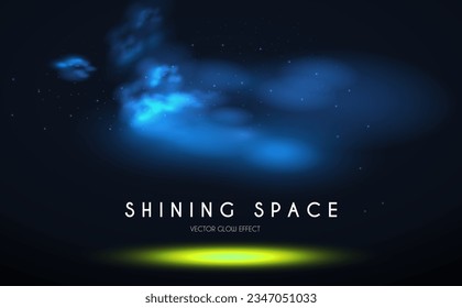 Show light. Colorful stadium spotlights with fay. Transparent light effect