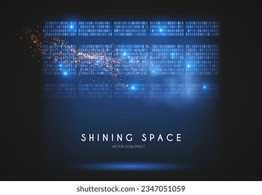 Show light. Colorful stadium spotlights with fay. Transparent light effect